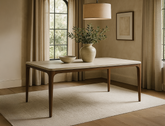 Lindon Travertine Dining Table, Sintered Stone (160cm)